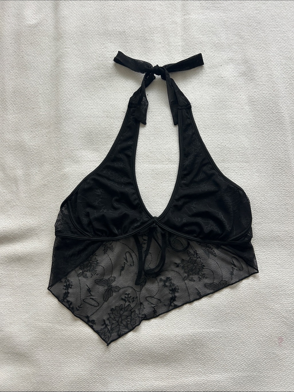 I.AM.GIA Black Lace Halter Bandeau